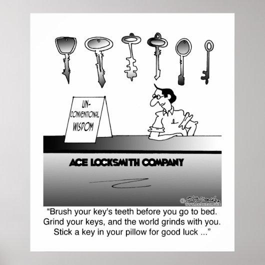 Unconventioneel Locksmith Wisdom Poster (Voorkant)