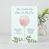 Uncork the Rosé Wine Waterverf Bachelorette Party Kaart (Staand voorkant)