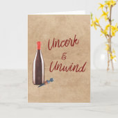 Uncork & Unwind Typography Wijnliefhebbers Blank K Kaart (Gele Bloem)