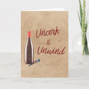Uncork & Unwind Typography Wijnliefhebbers Blank K Kaart