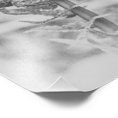 Uncurling Woodland Fern Black en White Print 2 Foto Afdruk (Hoek)