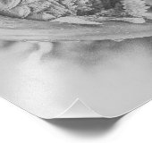 Uncurling Woodland Fern Black en White Print 3 Foto Afdruk (Hoek)