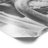 Uncurling Woodland Fern Black en White Print 4 Foto Afdruk (Hoek)