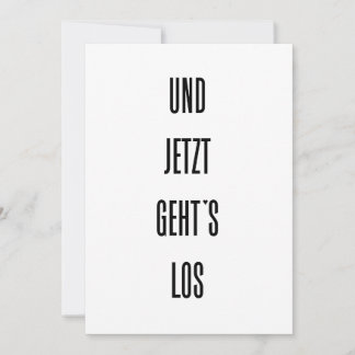 Und jetzt geht's los - card kaart