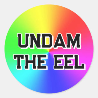 UNDAM THE EEL (je kunt de woorden veranderen) Ronde Sticker