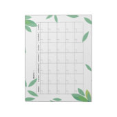 Undated fresh Green Minimalist Monthly Planner  Notitieblok (Linkerzijde)