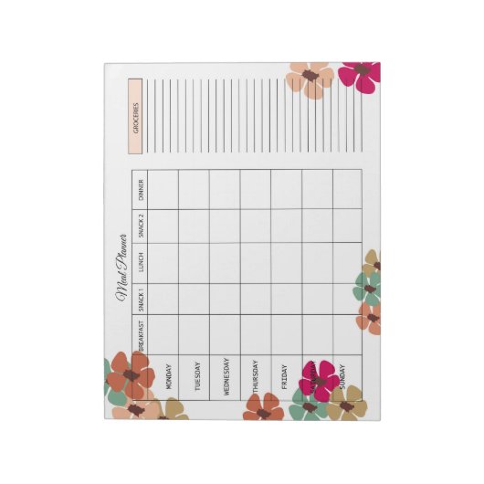 Undated Weekly Meal Planner with Shopping List Notitieblok (Linkerzijde)