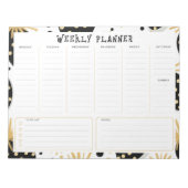 Undated Weekly Planner, Black and Gold Accents  Notitieblok (Voorkant)