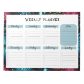 Undated Weekly Planner with Fireworks Border Notitieblok (Voorkant)
