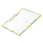 Undated Weekly Planner, Yellow and Green Accents Notitieblok (Schuin)