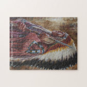 Undaunted Leader, Amerikaanse Indische Lakota puzz Legpuzzel (Horizontaal)