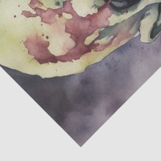 Undead Elegance: Waterverf Zombie Gezicht Decoupag Tissuepapier (Detail)