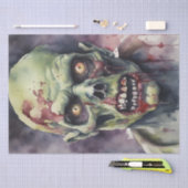 Undead Elegance: Waterverf Zombie Gezicht Decoupag Tissuepapier (Craft)
