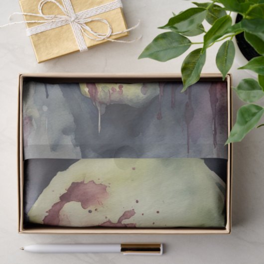 Undead Elegance: Waterverf Zombie Gezicht Decoupag Tissuepapier (Geschenk)