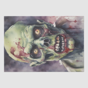 Undead Elegance: Waterverf Zombie Gezicht Decoupag Tissuepapier