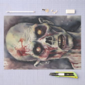 Undead Elegance: Waterverf Zombie Gezicht Decoupag Tissuepapier (Craft)
