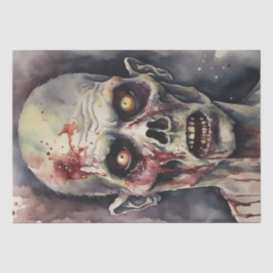 Undead Elegance: Waterverf Zombie Gezicht Decoupag Tissuepapier