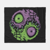 Undead Harmony: Zombie Yin Yang Symbool Fleece Deken (Voorkant (Horizontaal))