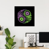 Undead Harmony: Zombie Yin Yang Symbool Poster (Thuiskantoor)