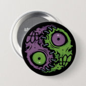 Undead Harmony: Zombie Yin Yang Symbool Ronde Button 7,6 Cm (Voorkant /achterkant)