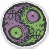 Undead Harmony: Zombie Yin Yang Symbool Sticker (Voorkant)