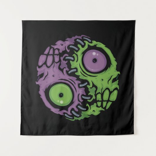 Undead Harmony: Zombie Yin Yang Symbool Wandkleed (Voorkant)