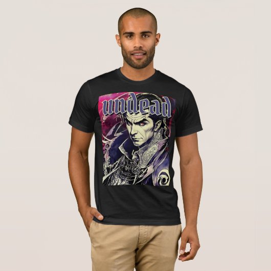 Undead Retro Gothic Vampire T-Shirt (Voorkant volledig)