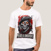 Undead & Unbroken Dark Skull Horror Gothic Art T-shirt (Voorkant)