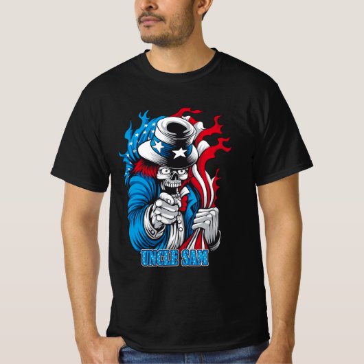 Undead Uncle Sam – Een patriottische Halloween-twi T-shirt (Voorkant)