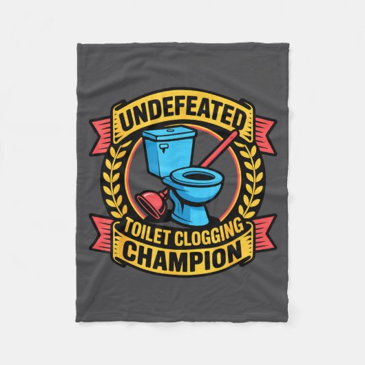 Undefeated Toilet Clogging Chamon Quirky Bathroom  Fleece Deken (Voorkant)