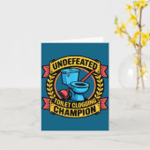 Undefeated Toilet Clogging Chamon Quirky Bathroom  Kaart (Gele Bloem)