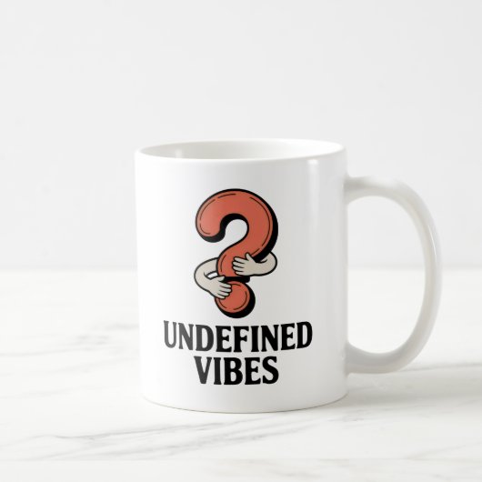 Undefined Vibes | Funny Hugging Question Mark Koffiemok (Rechts)