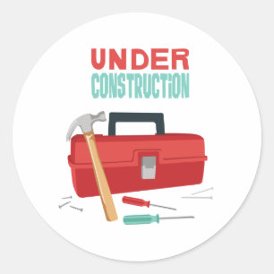 Under Construction Ronde Sticker