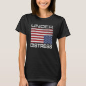 Under Distress Tattered Upside Down American Flag T-shirt (Voorkant)