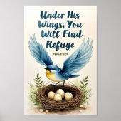 Under His Wings Boho Christelijke Kinderkamer Muur Poster (Voorkant)