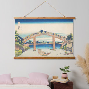 Under Men Bridge Hokusai Ukiyo-e Japanse kunst Hangend Wandkleed