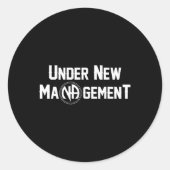 Under New Management Narcotics Anonymous Design  Ronde Sticker (Voorkant)