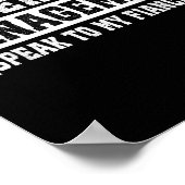 Under New Management Speak To My Fiancée Funny Hus Poster (Hoek)