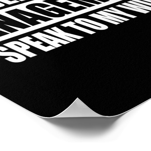 Under New Management Speak To My Wife New Husband  Poster (Hoek)