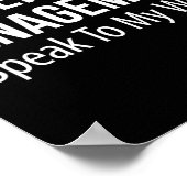 Under New Management - Speak To My Wife -  Poster (Hoek)