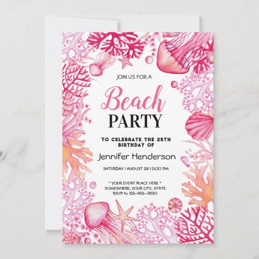 Under ocean life waterverf kaart (Voorkant)