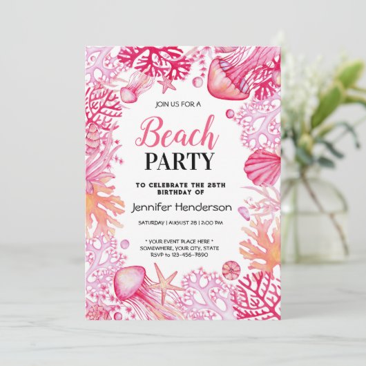 Under ocean life waterverf kaart (Staand voorkant)