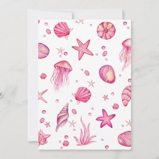 Under ocean life waterverf kaart (Achterkant)