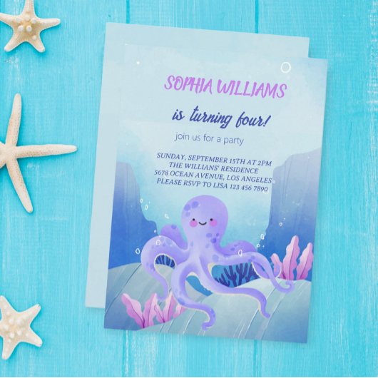 Under Sea Party Invitation Aankondiging