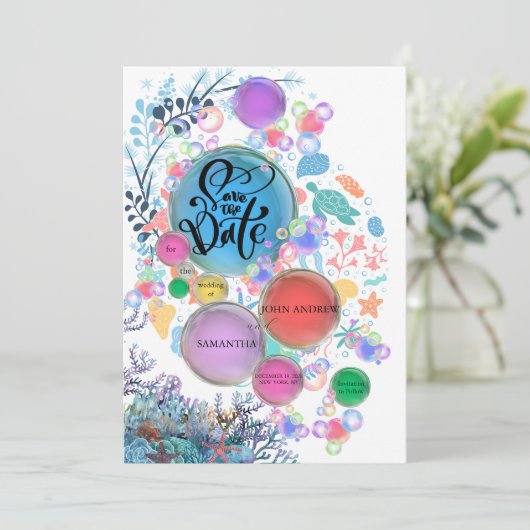 Under Sea Water Save the Date (Staand voorkant)