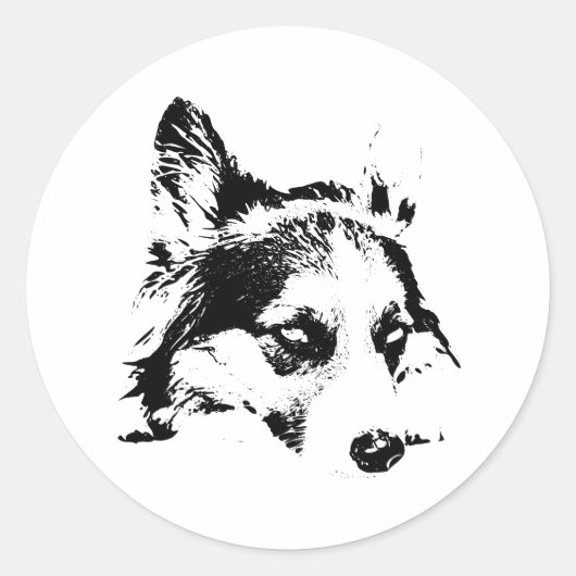 Under-the-Brow Look Ronde Sticker (Voorkant)