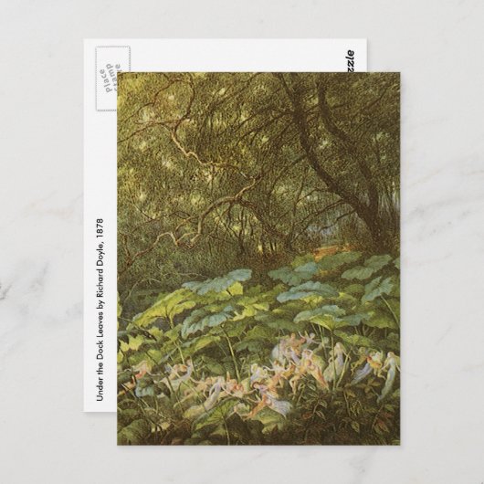 Under the Dock Leaves by Richard Doyle, Fairy Art Briefkaart (Voorkant / Achterkant)