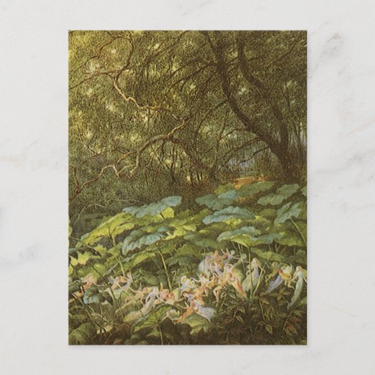 Under the Dock Leaves by Richard Doyle, Fairy Art Briefkaart (Voorkant)