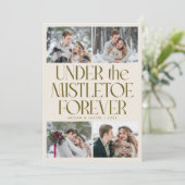 Under the Mistletoe Forever Cream Photo  Feestdagenkaart (Staand voorkant)