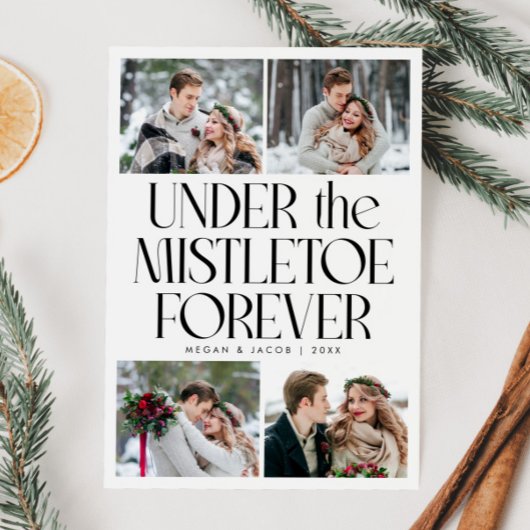 Under the Mistletoe Forever White Photo  Feestdagenkaart